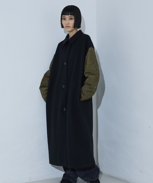 NOMINE（ノミネ） ステンカラーコート コート 袖キルティングステン