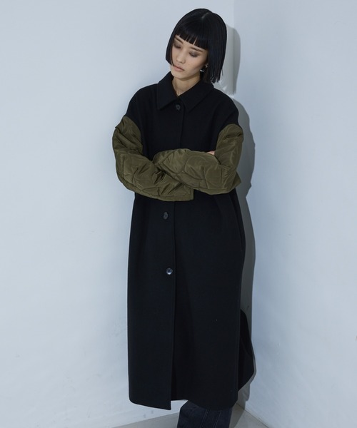 NOMINE（ノミネ） ステンカラーコート コート 袖キルティングステン