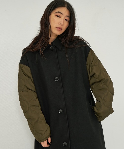 NOMINE（ノミネ） ステンカラーコート コート 袖キルティングステン