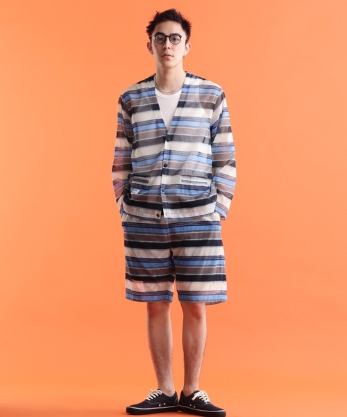 schott ショット パターンメッシュ カーディガン パンツ セットアップL Schott N.Y.C（ショット） カーディガン Schott/ショット/PATTERNED