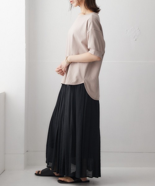 ニッセン（nissen） スカート ふわり軽い楊柳スカート（マキシ丈