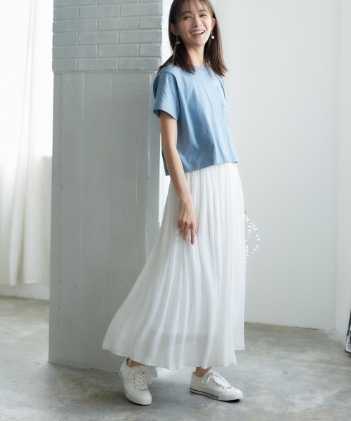 ニッセン（nissen） スカート ふわり軽い楊柳スカート（マキシ丈