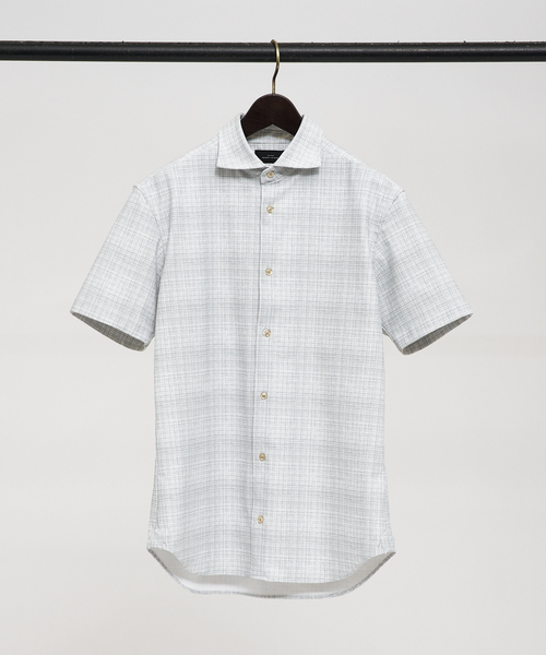 アバハウス（ABAHOUSE）/【FLEX SHIRTS】接触冷感 スラブチェック 半袖シャツ ABAHOUSE（アバハウス） シャツ 「FLEX SHIRTS」接触冷感 スラブ