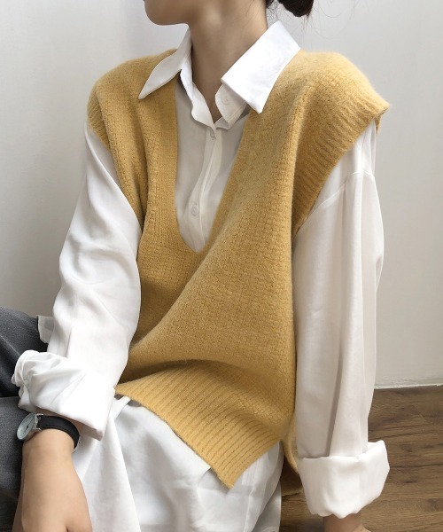 ベスト ジレ ニットベスト レディース ニットチョッキ レディース | miniministore | 05