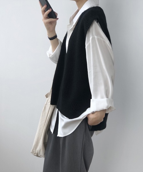 ベスト ジレ ニットベスト レディース ニットチョッキ レディース | miniministore | 08