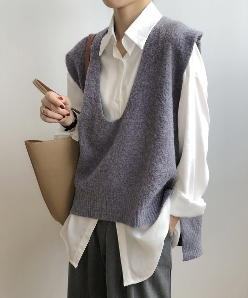 ベスト ジレ ニットベスト レディース ニットチョッキ レディース | miniministore | 10