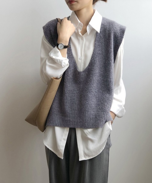 ベスト ジレ ニットベスト レディース ニットチョッキ レディース | miniministore | 11