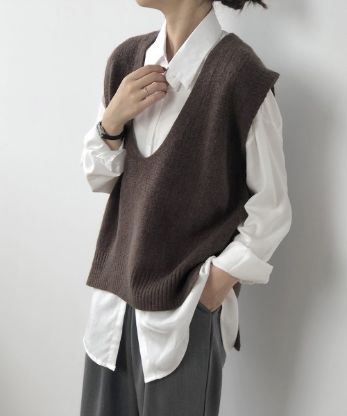 ベスト ジレ ニットベスト レディース ニットチョッキ レディース | miniministore | 12