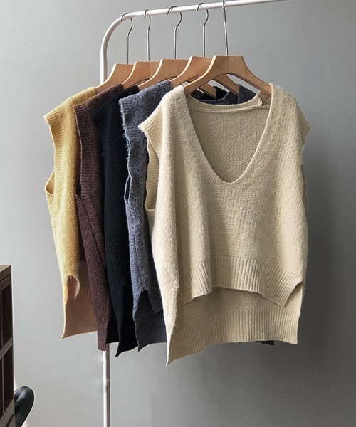 ベスト ジレ ニットベスト レディース ニットチョッキ レディース | miniministore | 15