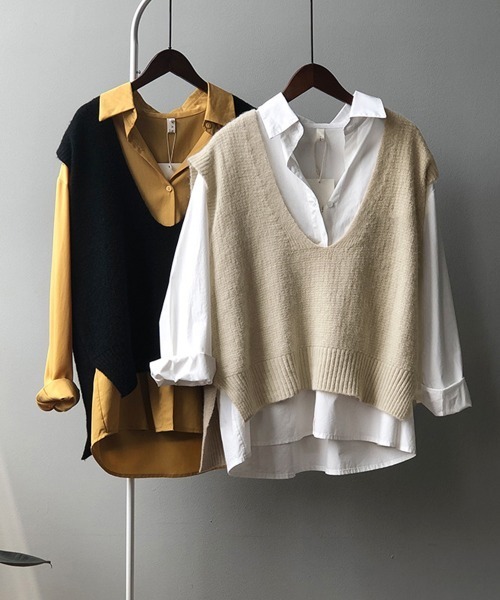 ベスト ジレ ニットベスト レディース ニットチョッキ レディース | miniministore | 16