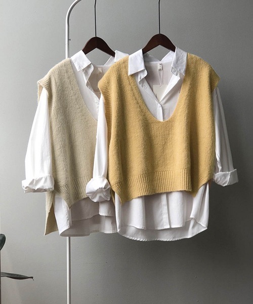 ベスト ジレ ニットベスト レディース ニットチョッキ レディース | miniministore | 17