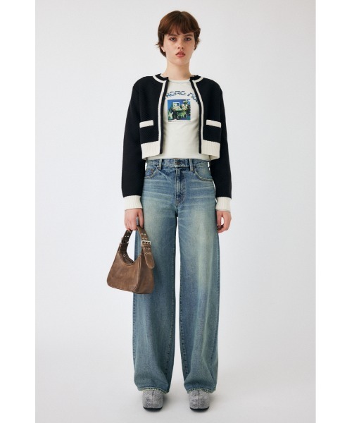 パンツ WIDE BAGGY STRAIGHT moussy MOUSSY（マウジー）の「WIDE BAGGY STRAIGHT（デニムパンツ