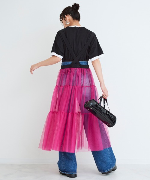 美品　Narcissusチュールクロスワンピース　ブラック Narcissus ワンピース 「SINN」Narcissusオリジナル チュール