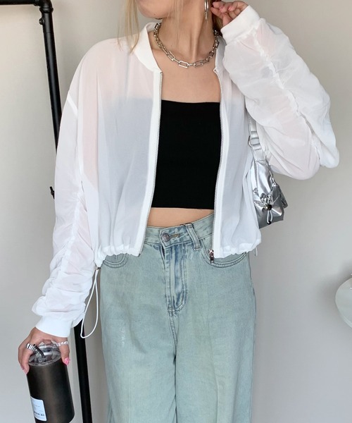 non-hedge ブルゾン アウター ショート丈シアーブルゾン