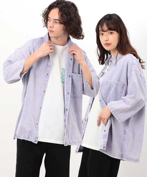Purple&Yellow シャツ 硫化染めデニム／インディゴ染めデニム