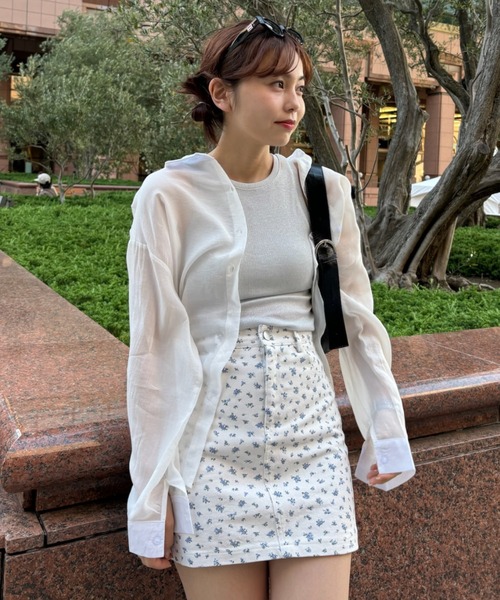 ブラウス シャツ sheer color shirt レディース Birthday room ブラウス シャツ シアーカラーシャツ / sheer