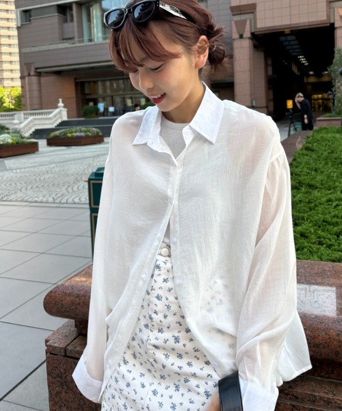 ブラウス シャツ sheer color shirt レディース Birthday room ブラウス シャツ シアーカラーシャツ / sheer