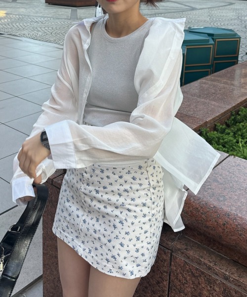 ブラウス シャツ sheer color shirt レディース Birthday room ブラウス シャツ シアーカラーシャツ / sheer