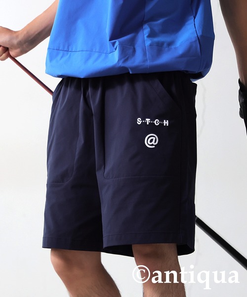 antiqua（アンティカ） パンツ 「STCH」ロゴハーフパンツ レディース