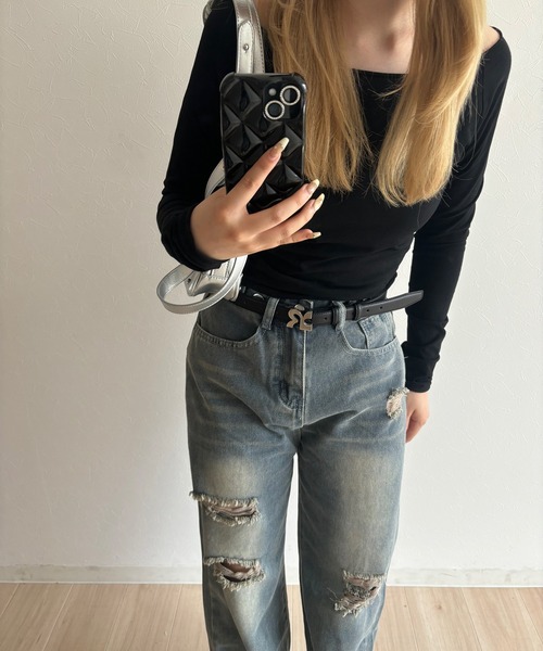 RiLi（リリ） tシャツ オフショルカットソー「RL」 レディース