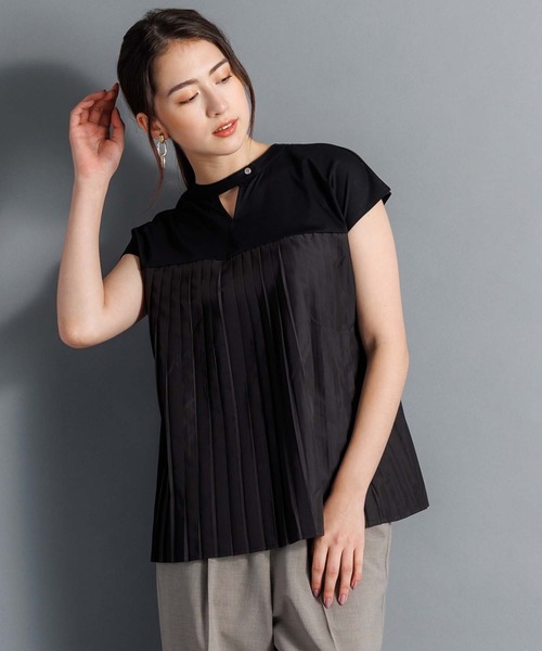 tシャツ 前後２WAYプリーツデザインプルオーバー レディース