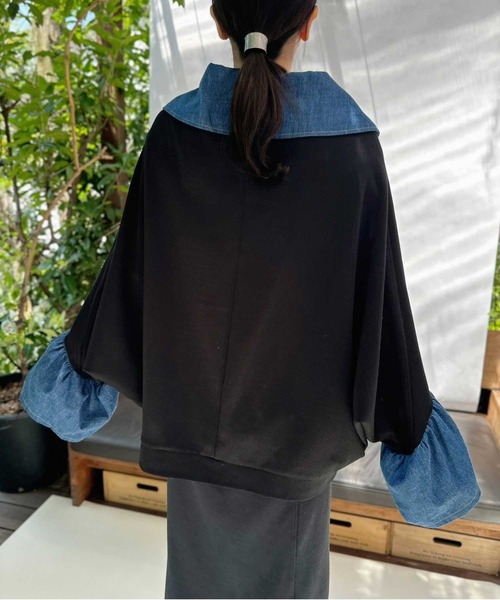新品　AVIE　アヴィ　ブラウス　シャツ　ネイビー AVIE（アビィ） ブラウス シャツ ストライプデザインブラウス