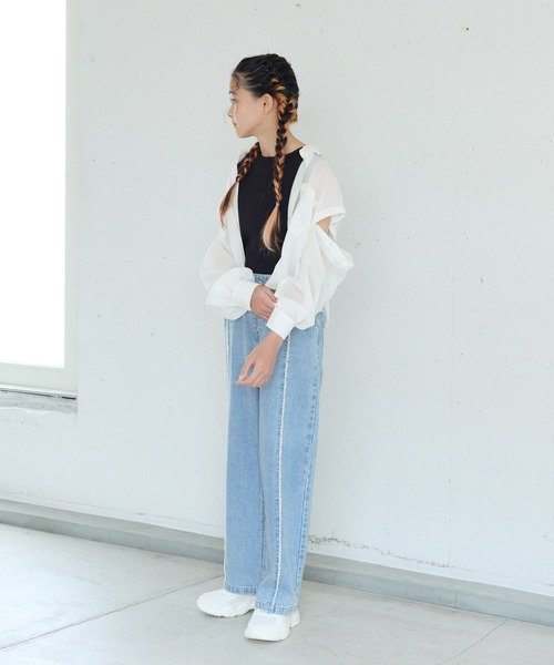 GLOBAL WORK ブラウス シャツ タンクセット肩あきシアーシャツ