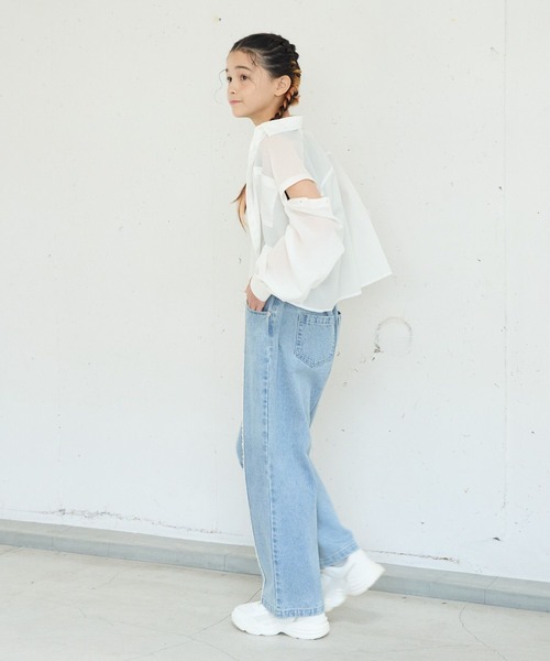 さんぷる GLOBAL WORK ブラウス シャツ タンクセット肩あきシアーシャツ