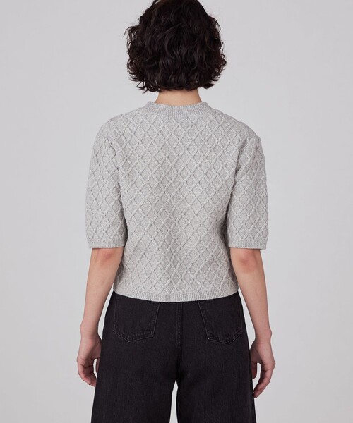 昨年購入　新品未使用　マカフィー　ハイブリット　ショート　ニット　アイボリーS MACPHEE（マカフィー） ニット セーター ハイブリットコットンケーブル