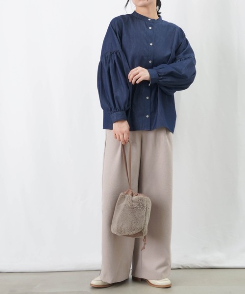 4/29まで期間限定出品　ボリューム袖デニムブラウス LADY LUCK LUCA（レディラックルカ） シャツ ブラウス LC/LLL デニム