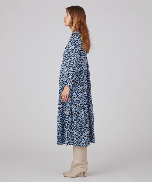 ワンピース フラワー クルーネック ロングワンピ 3COLOR ワンピース フラワー クルーネック ロングワンピ 3COLOR