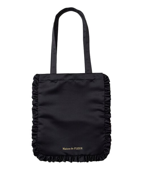Maison de FLEUR トートバッグ Maison de FLEUR トートバッグ EC限定フリルサテントートバッグ