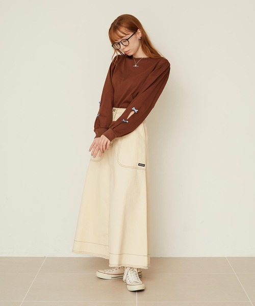 ◇◆Vintage✴︎milk beige✴︎刺繍スカート✴︎美品◆◇ MILKFED. スカート SOLID LONG SKIRT : ZOZOTOWN Yahoo!店