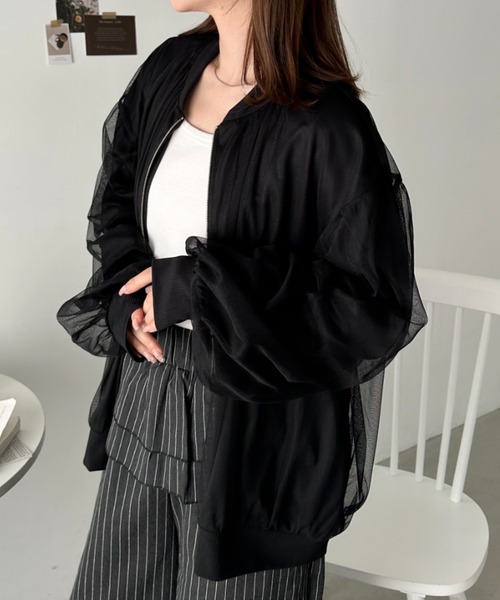 CLEA ブルゾン アウター チュールレイヤードブルゾン レディース