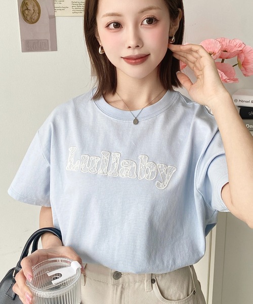 tシャツ レース重ねロゴプリント半袖Tシャツ レディース 楽天市場】レース重ねTシャツ Tシャツ 半袖 カットソー トップス