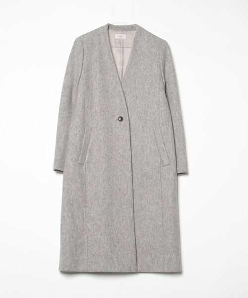 IENA（イエナ） ノーカラーコート 38 グレー レディース : ZOZOTOWN