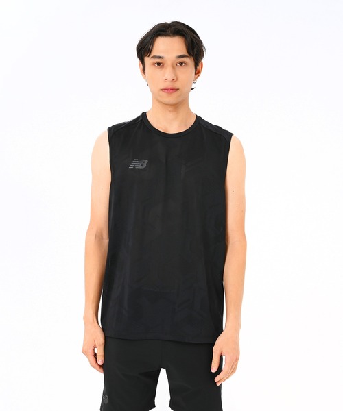 New Balance tシャツ Black Out ジャガードメッシュニット