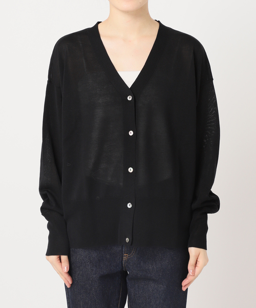 journal standard l黒ニットカーディガン journal standard L'essage カーディガン シャーリーカーン
