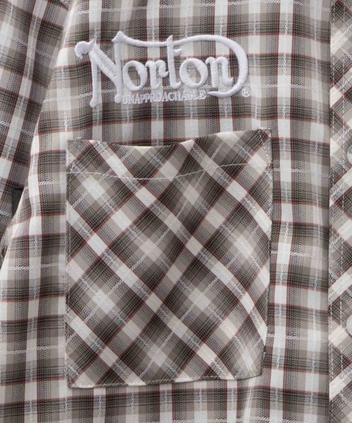 シャツ 「Norton」ドビーチェックシャツ メンズ レディース | ノートン | 06