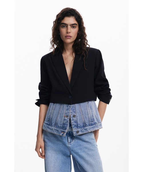 Desigual ハイブリッドテーラードジャケット Desigual 【Safari Online掲載】デニム×テーラードハイブリッド