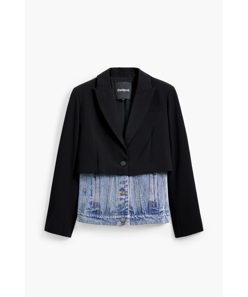 Desigual ジャケット テーラードジャケット デニムドッキング