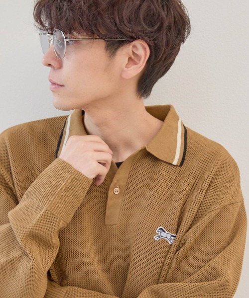 セーター ニット メッシュワンポイントポロニット / 284371 メンズ | LAKOLE | 02