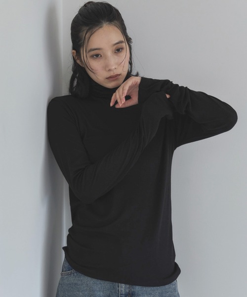 feepur（フェピュール） tシャツ ウール混シアーハイネックロンTee