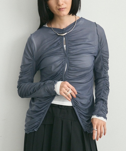 tシャツ Sheer Shirring Set Tops / シアーシャーリングセット