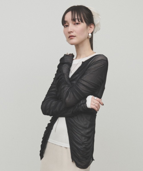 tシャツ Sheer Shirring Set Tops / シアーシャーリングセット