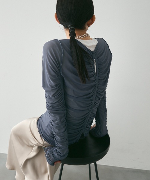 tシャツ Sheer shirring tops　　シアーシャーリングトップス レディース tシャツ Sheer Shirring Set Tops / シアーシャーリングセット