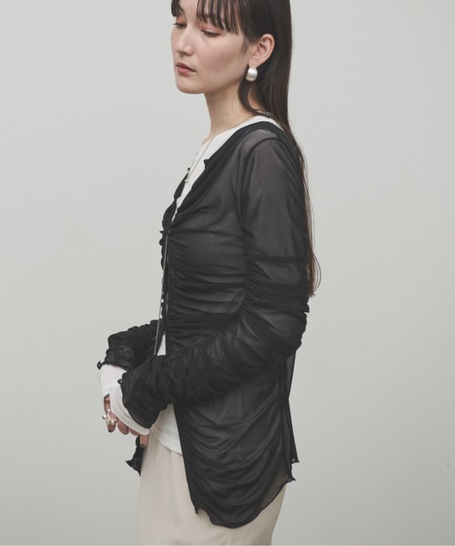 tシャツ Sheer shirring tops　　シアーシャーリングトップス レディース tシャツ Sheer Shirring Set Tops / シアーシャーリングセット
