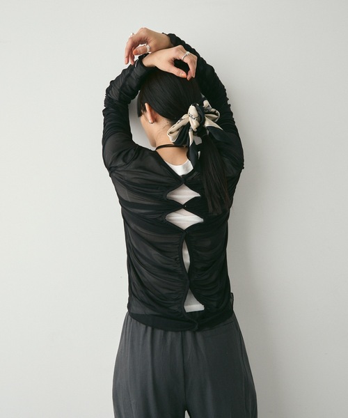 tシャツ Sheer shirring tops　　シアーシャーリングトップス レディース tシャツ Sheer Shirring Set Tops / シアーシャーリングセット