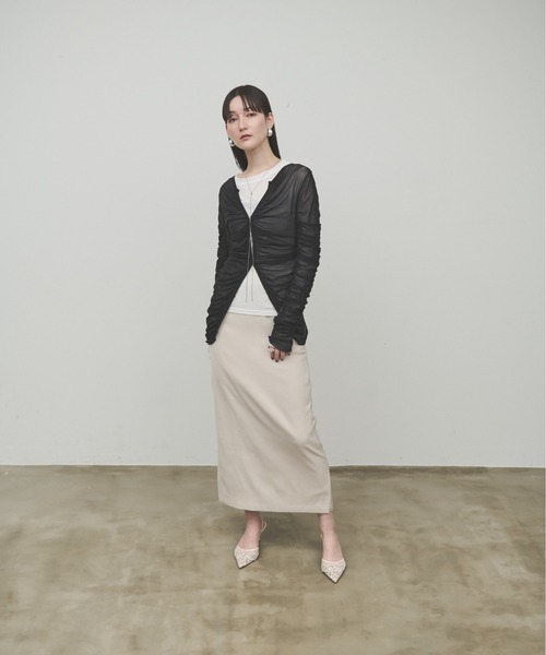 tシャツ Sheer shirring tops　　シアーシャーリングトップス レディース tシャツ Sheer Shirring Set Tops / シアーシャーリングセット