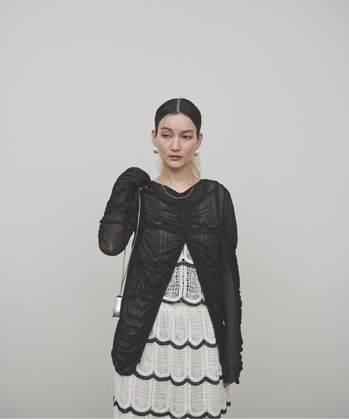 tシャツ Sheer shirring tops　　シアーシャーリングトップス レディース tシャツ Sheer Shirring Set Tops / シアーシャーリングセット